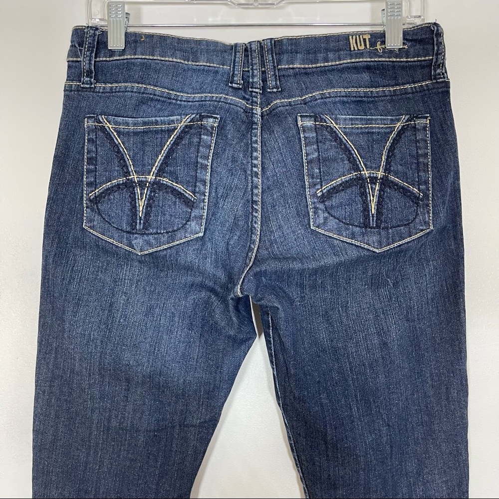 Kut From The Kloth Katy Boyfriend Jeans Dark Wash Mid Rise Blue Sz 4 - Picture 6 of 16
